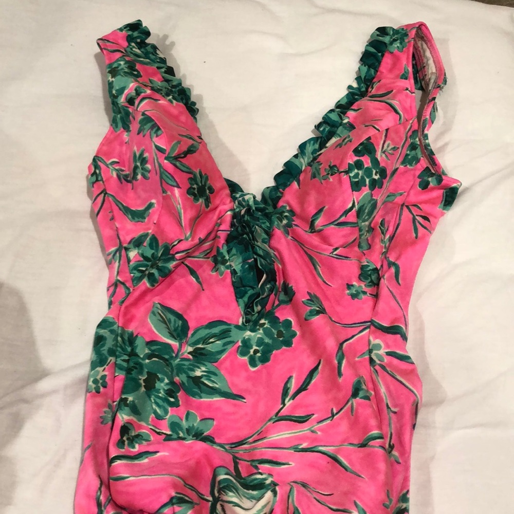 Vintage floral one piece swim suit